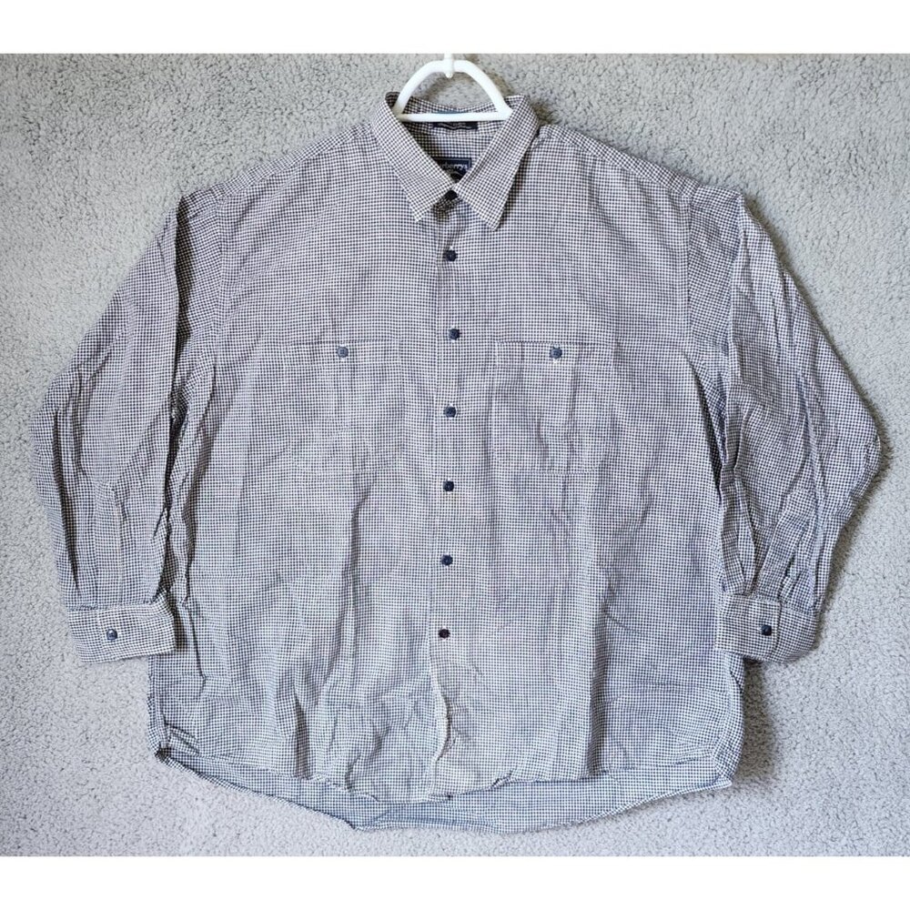 VTG Burberrys Men’s Long Sleeve Check Button Up Shirt Size XL Cotton Made In USA
